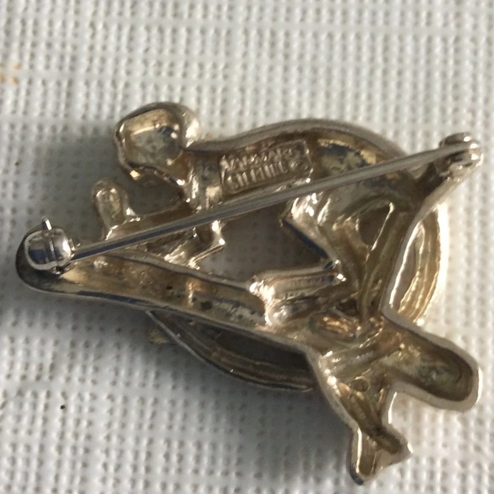Woman’s Vintage Brooch of a Monkey on a branch made of Sliver